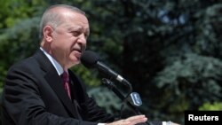 15 Temmuz 2021 - Cumhurbaşkanı Recep Tayyip Erdoğan Ankara'da 15 Temmuz darbe girişimiyle ilgili konuşurken